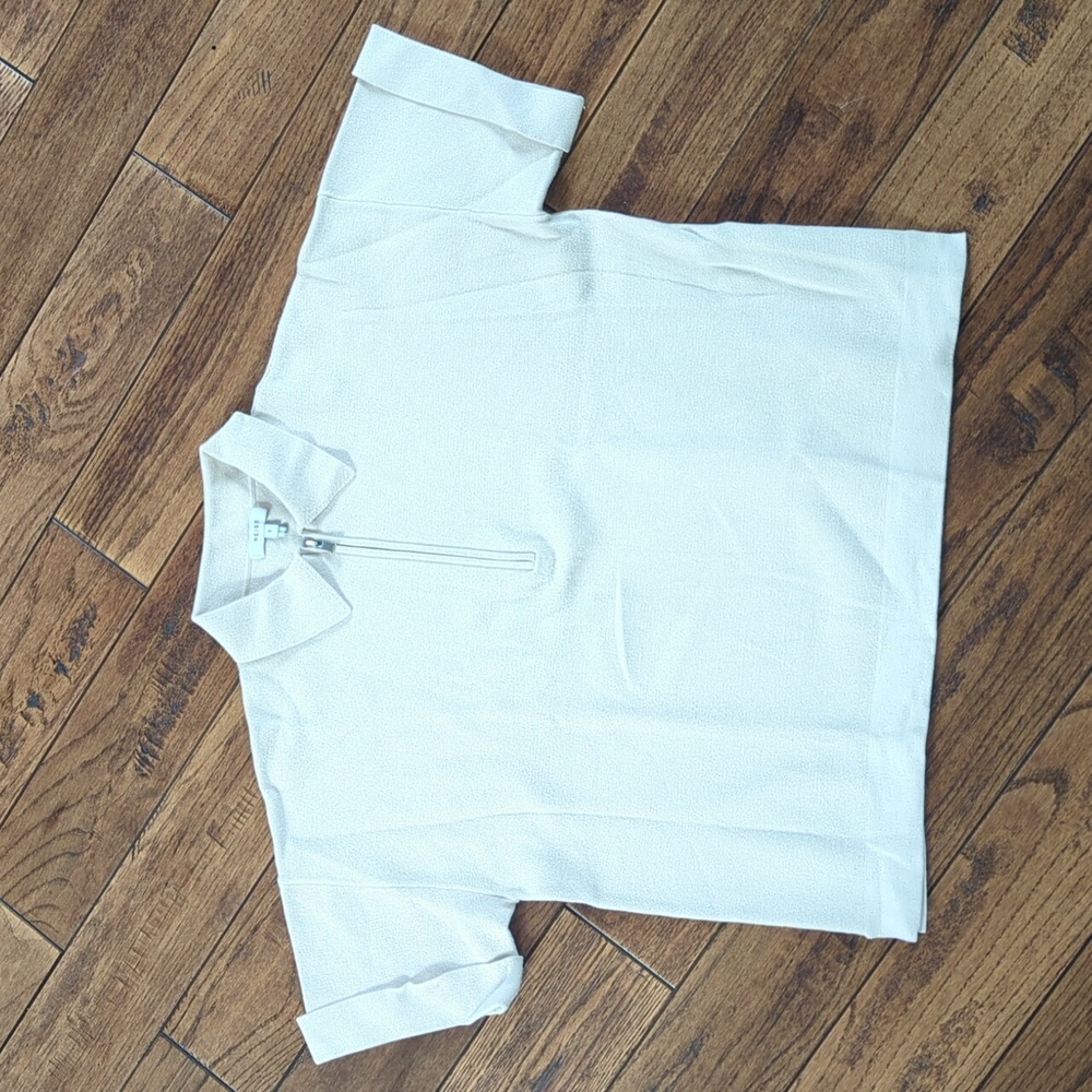 REISS Reiss Jetta Quarter Zip Knit Top Polo Cuffed Sleeves Size Small